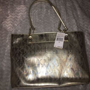 Vintage Michael kors gold jet set chain tote